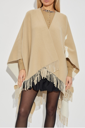Burberry Poncho con flecos