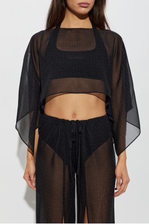 Balmain Seiden-Strandponcho