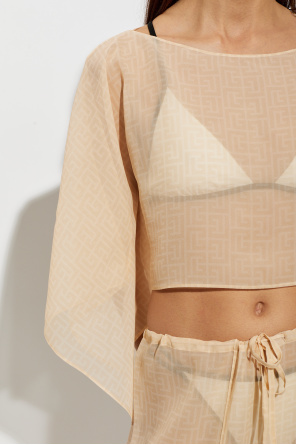Balmain Seiden-Strandponcho