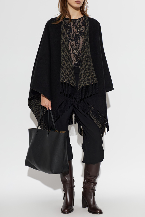 Fendi Poncho com franjas