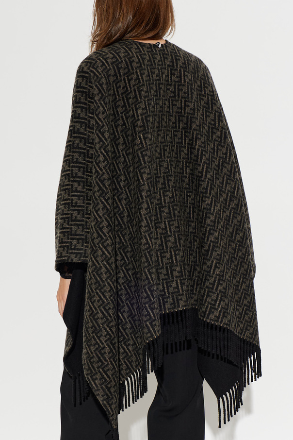 Fendi Poncho com franjas