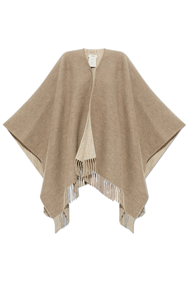 Fendi Wool Poncho with Fringes