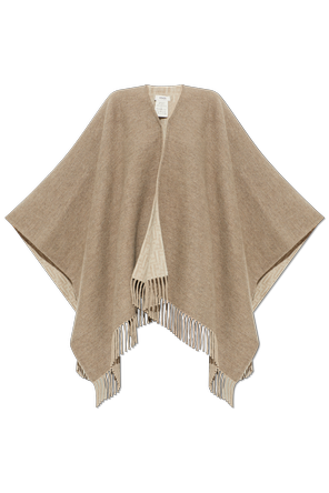 Wool Poncho with Fringes
