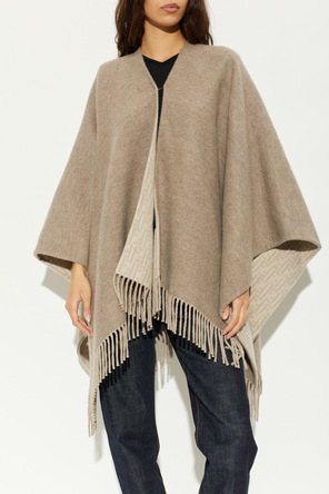 Fendi Wool Poncho with Fringes