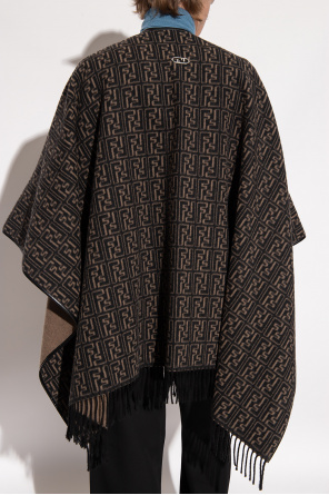 Fendi neck Wool poncho with monogram