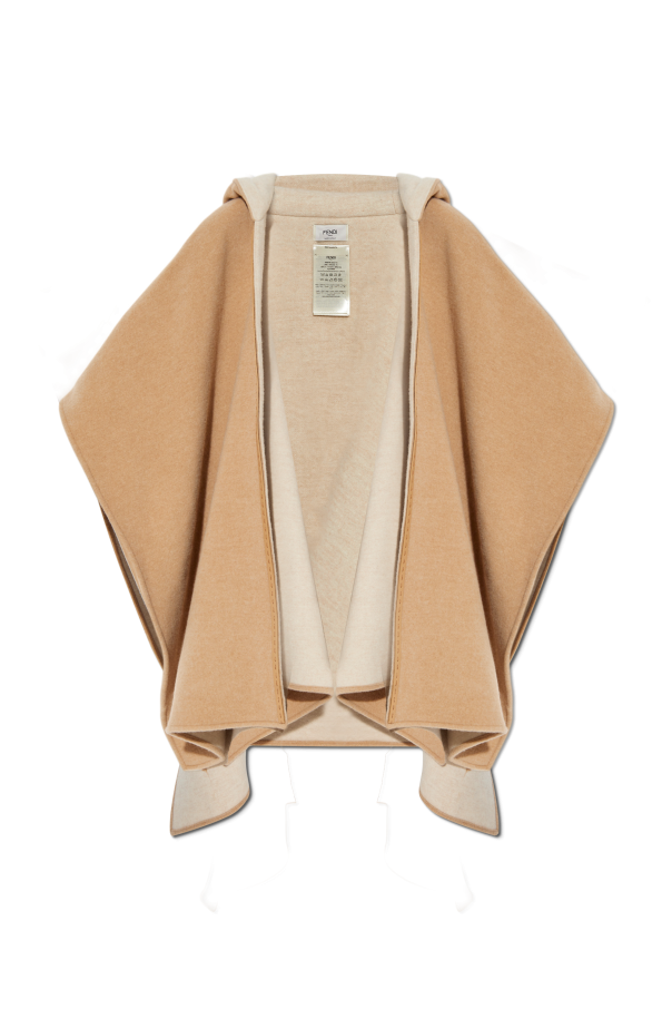 Fendi Wool poncho with hood