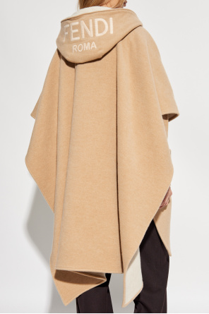 Fendi Wool poncho with hood