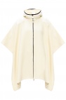 Moncler cream Poncho with logo