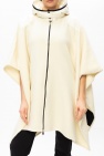 Moncler cream Poncho with logo