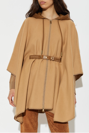 Moncler Wool poncho with hood
