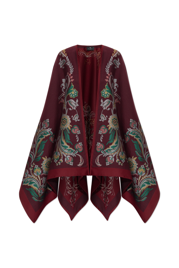 Poncho with wool trim od Etro