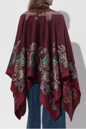 Etro Poncho com acabamento em lã