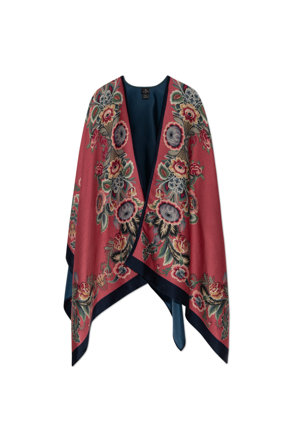 Poncho with floral motif od Etro