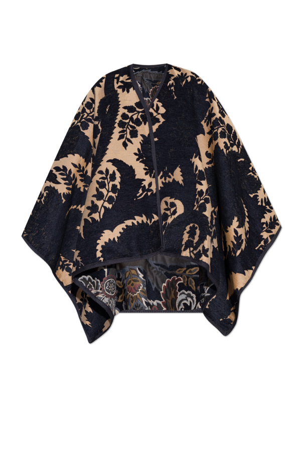 Etro Reversible poncho with floral pattern