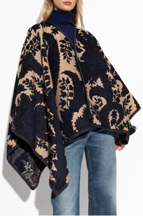 Etro Reversible poncho with floral pattern