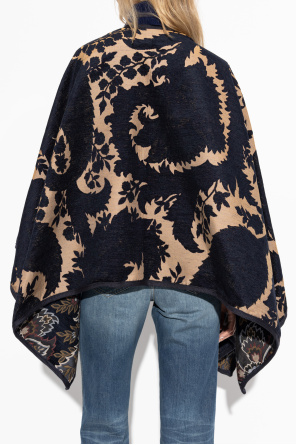 Etro Reversible poncho with floral pattern