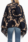 Etro BLACK Reversible poncho with floral pattern