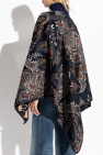 Etro BLACK Reversible poncho with floral pattern