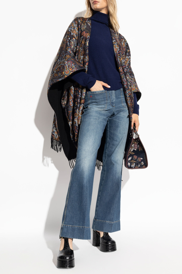 Etro Poncho with floral pattern