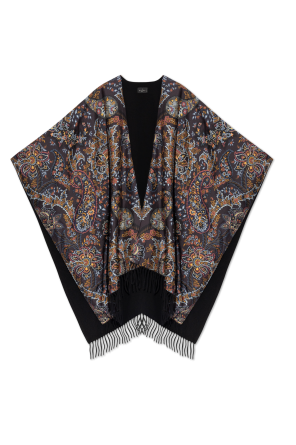 Poncho with floral pattern