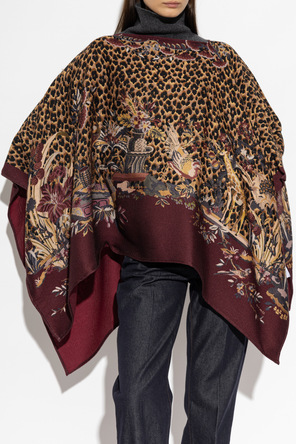 Etro Wollponcho mit Tiermotiv