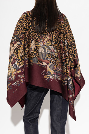 Etro Wollponcho mit Tiermotiv