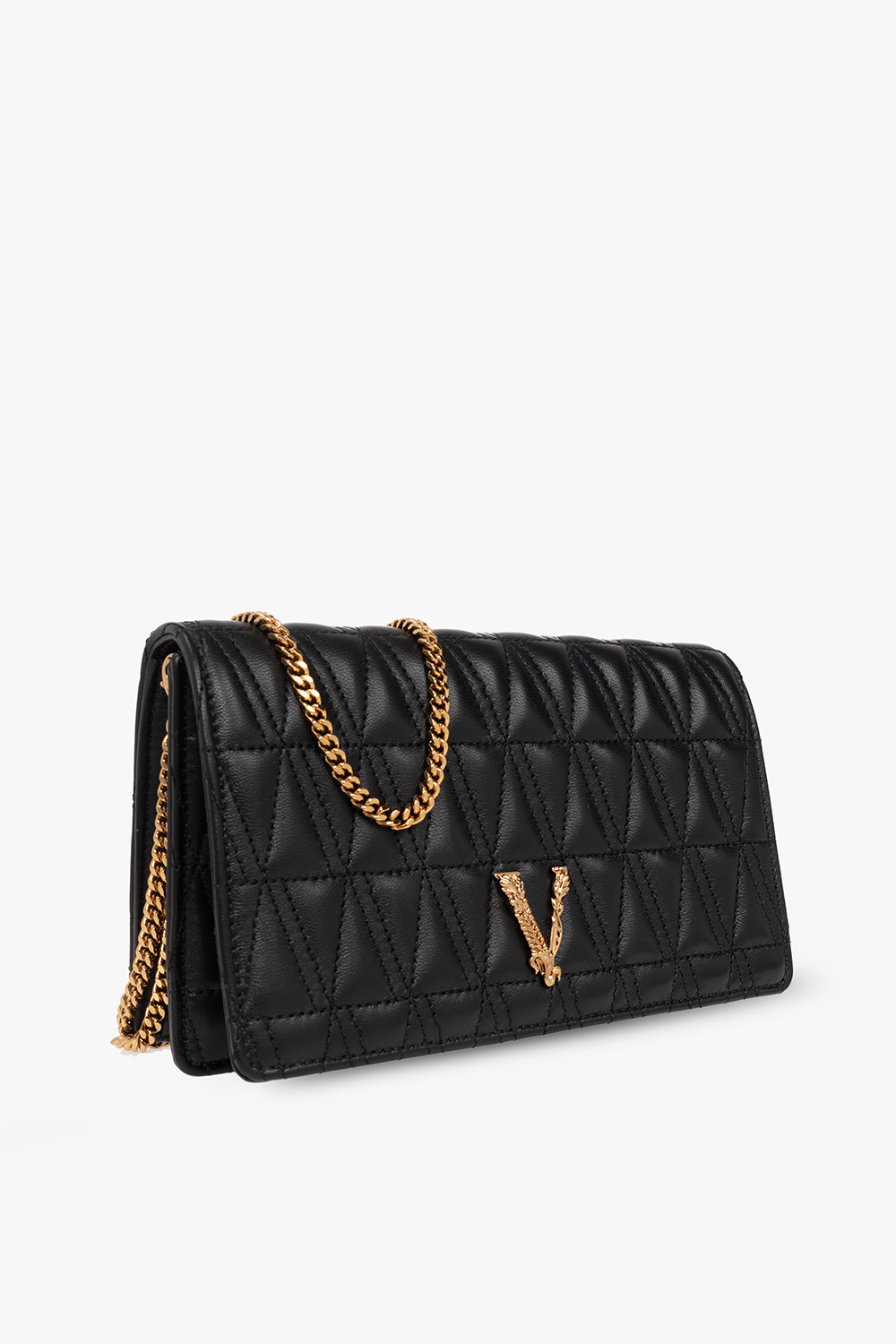 Versace Virtus Black Saffiano Leather Tote