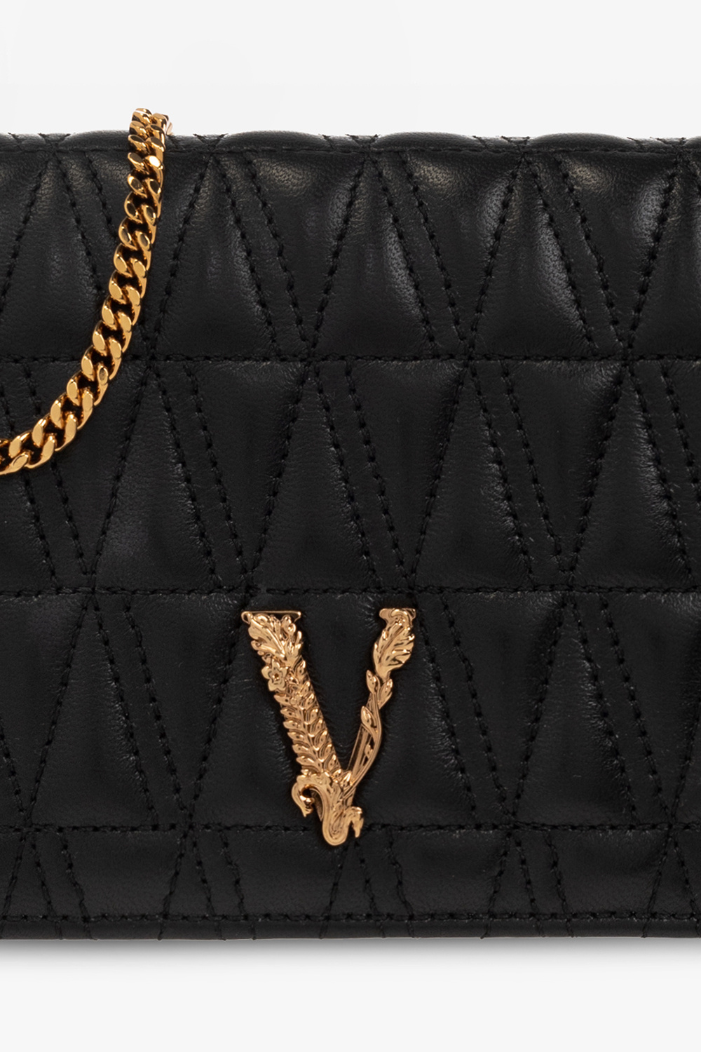 Versace Virtus Black Saffiano Leather Tote