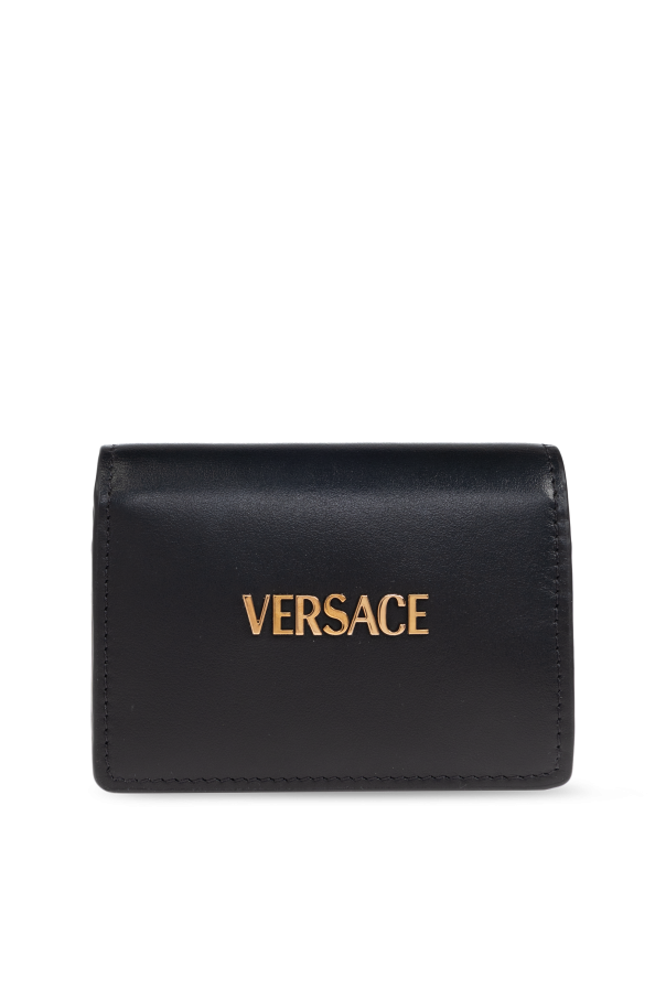 Leather wallet with logo od Versace