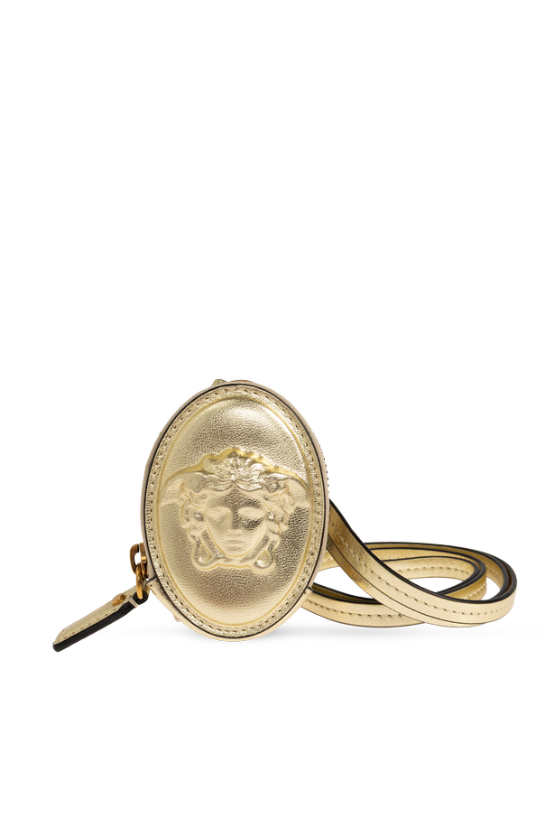 Leather wristlet wallet od Versace