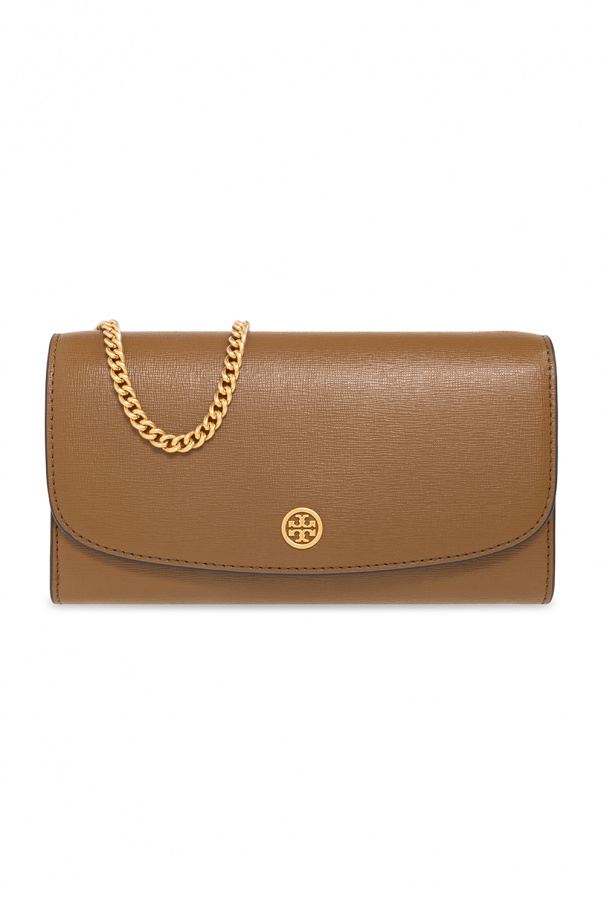 Brown Leather wallet with logo Tory Burch - Vitkac Sweden