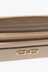 FERRAGAMO beige Leather wallet with logo
