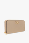 FERRAGAMO beige Leather wallet with logo