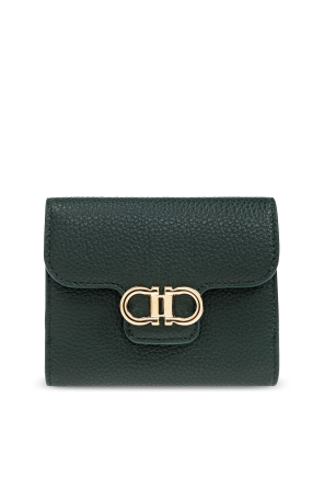 Leather wallet with logo