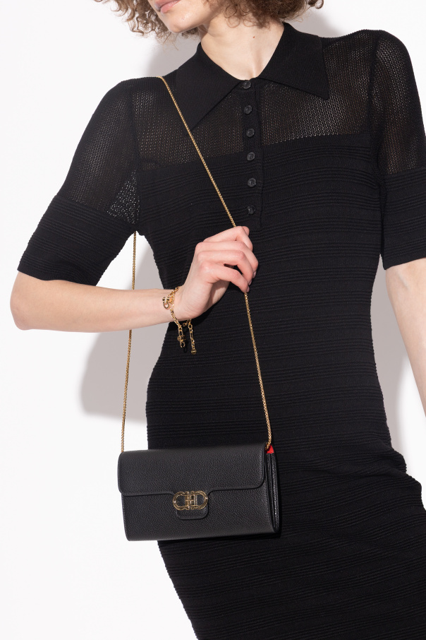 FERRAGAMO Leather wallet on a chain
