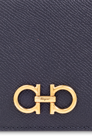 FERRAGAMO Leather card case with logo