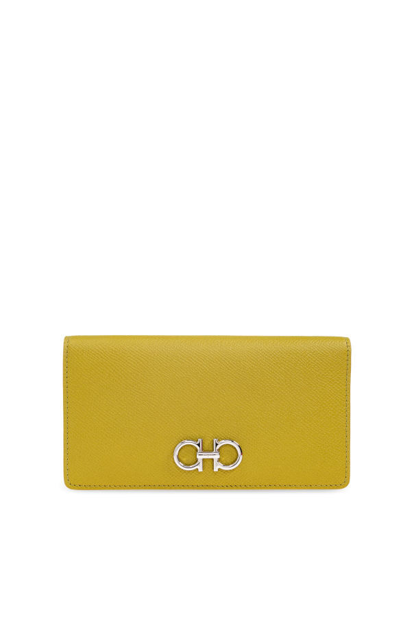 Leather wallet with an appliqué in the shape of a logo od FERRAGAMO