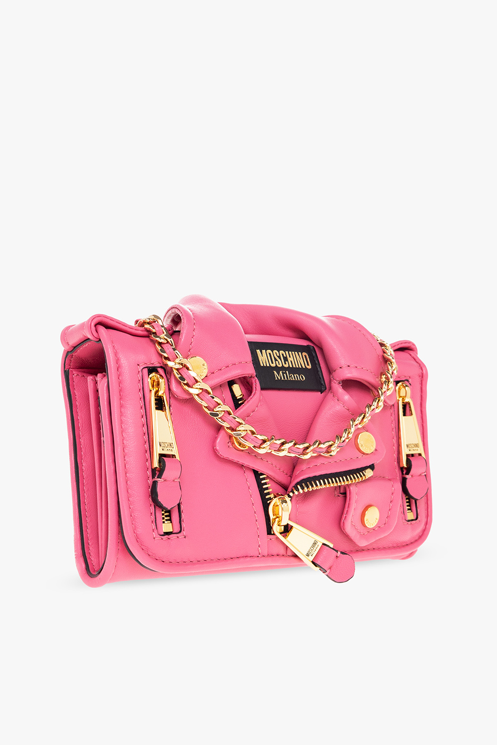 Moschino ‘Biker’ wallet with chain