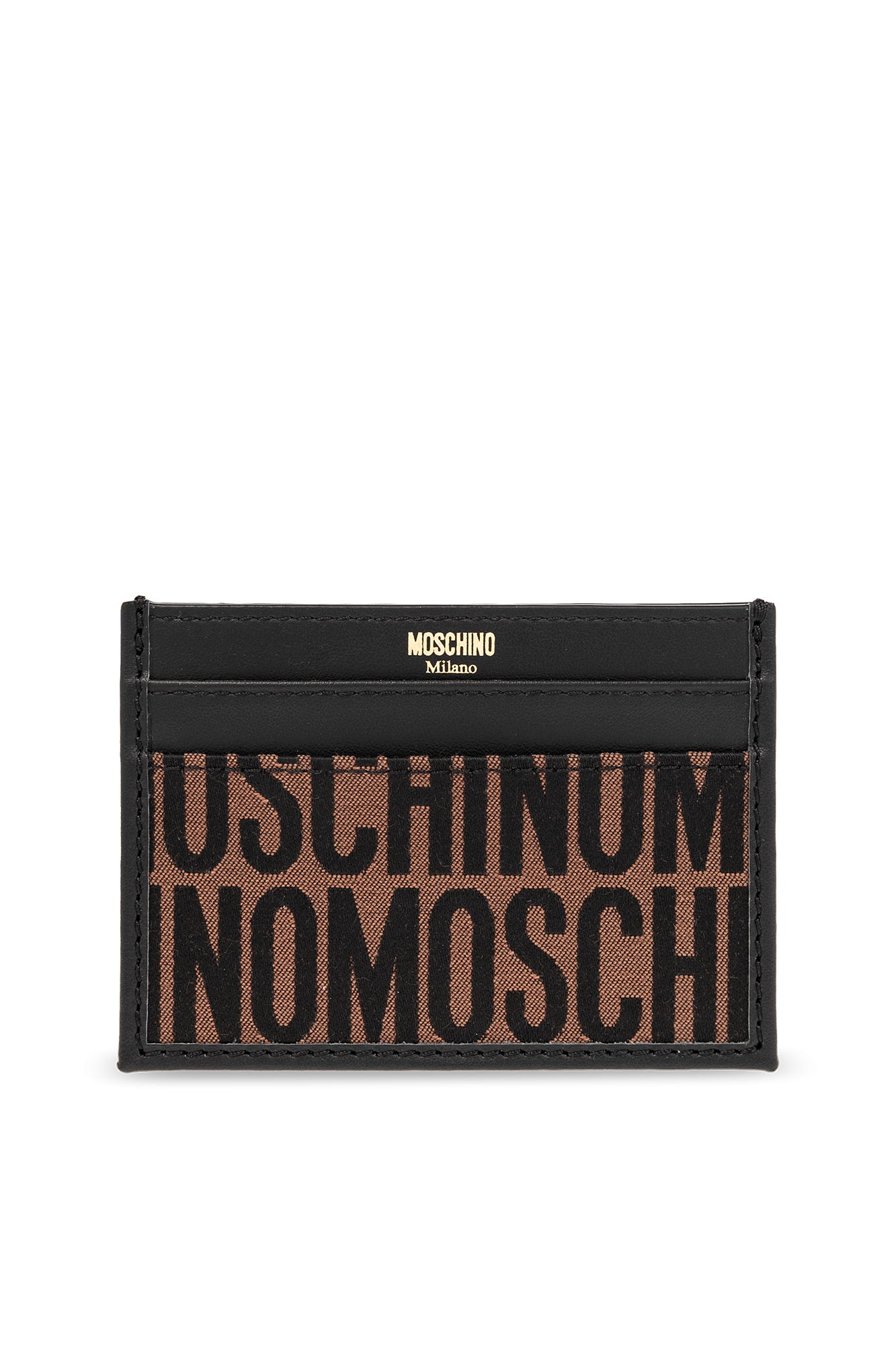 Brown Card holder with logo Moschino - Vitkac Australia