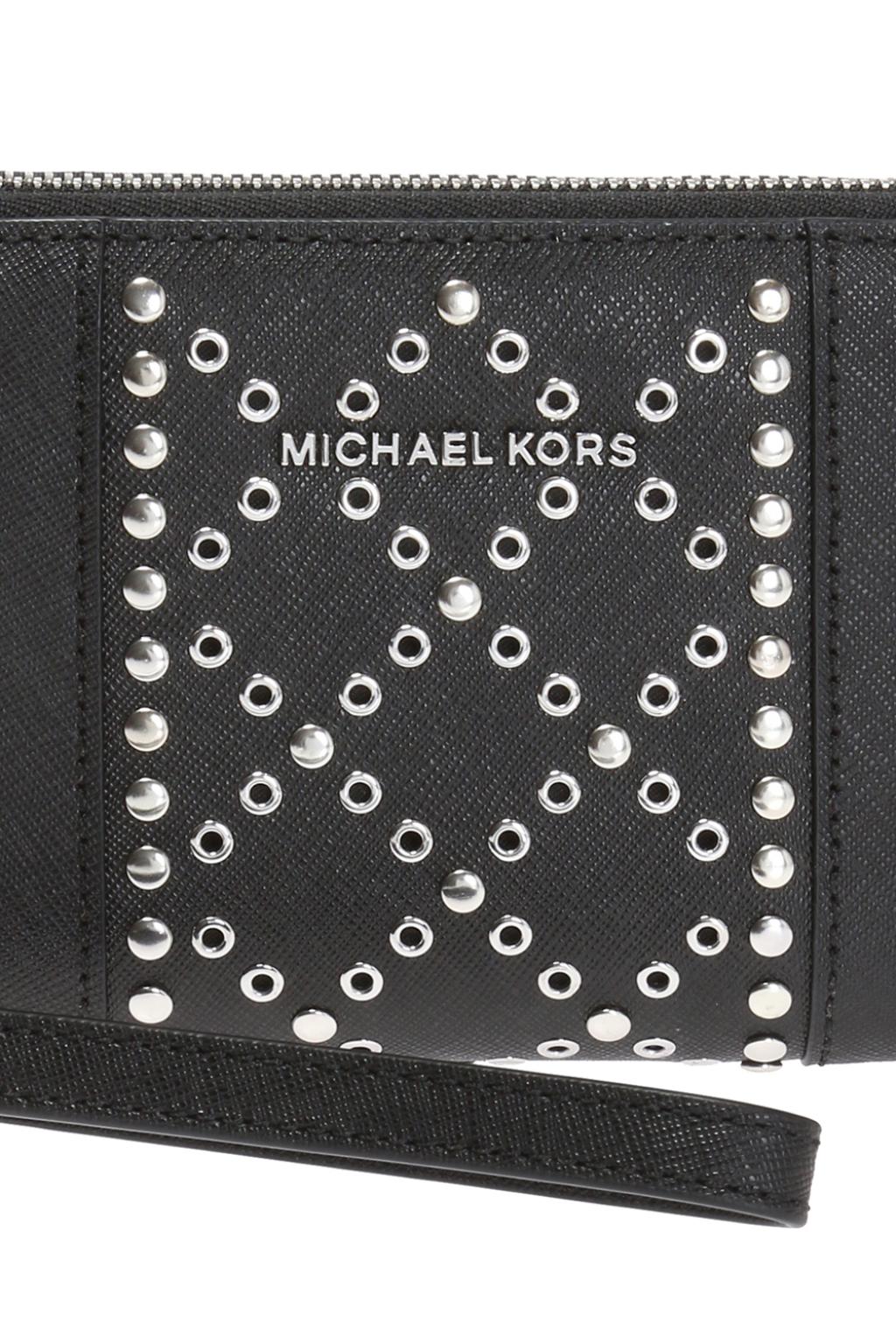 black studded michael kors wallet