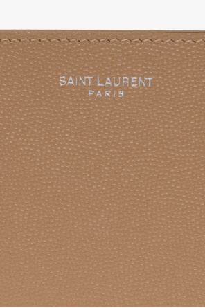 Saint Laurent Saint Laurent Leather Card Holder With Monogram Detail