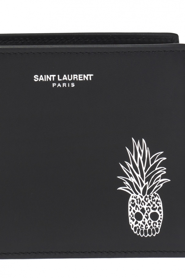 Saint Laurent Bi-fold Pineapple Wallet in Black for Men