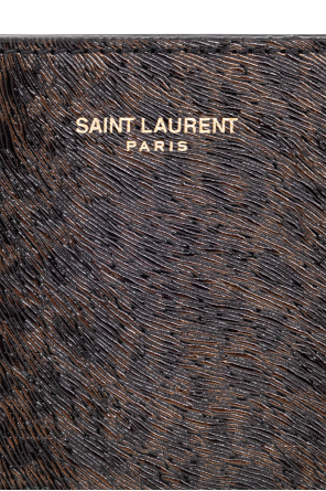 Saint Laurent Skórzany portfel z motywem zwierzęcym