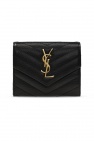 Saint Laurent logo-plaque leather purse