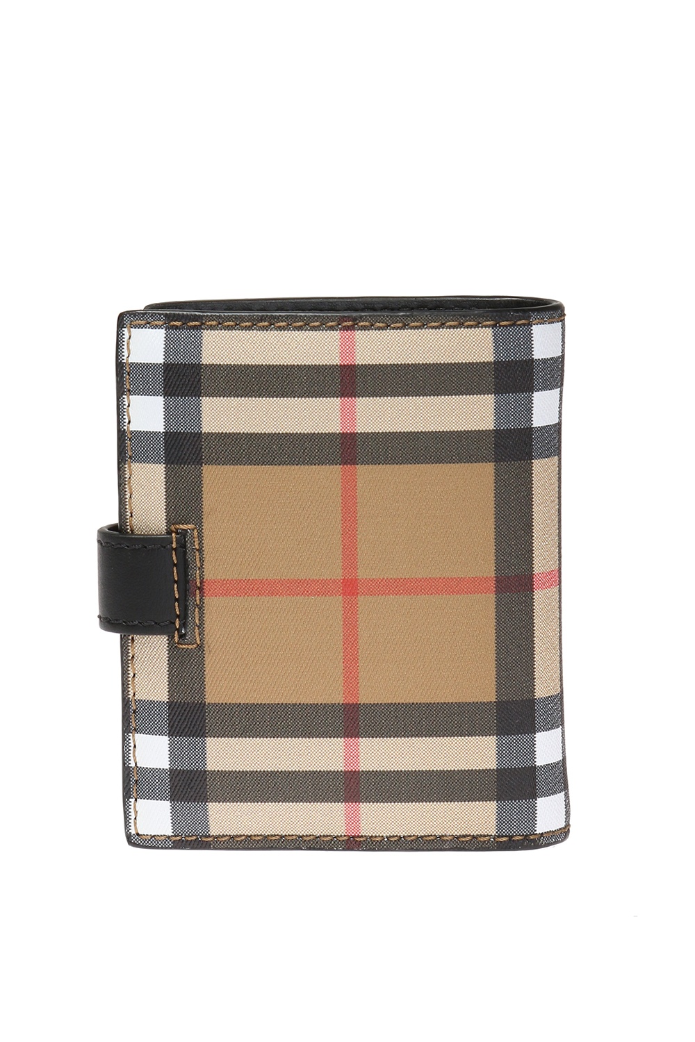 BURBERRY Check And Leather Folding Card Case