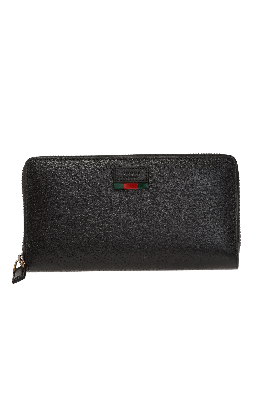 Gucci Wallet - Black Leather GG Green/Red Stripe Mens Guccisima