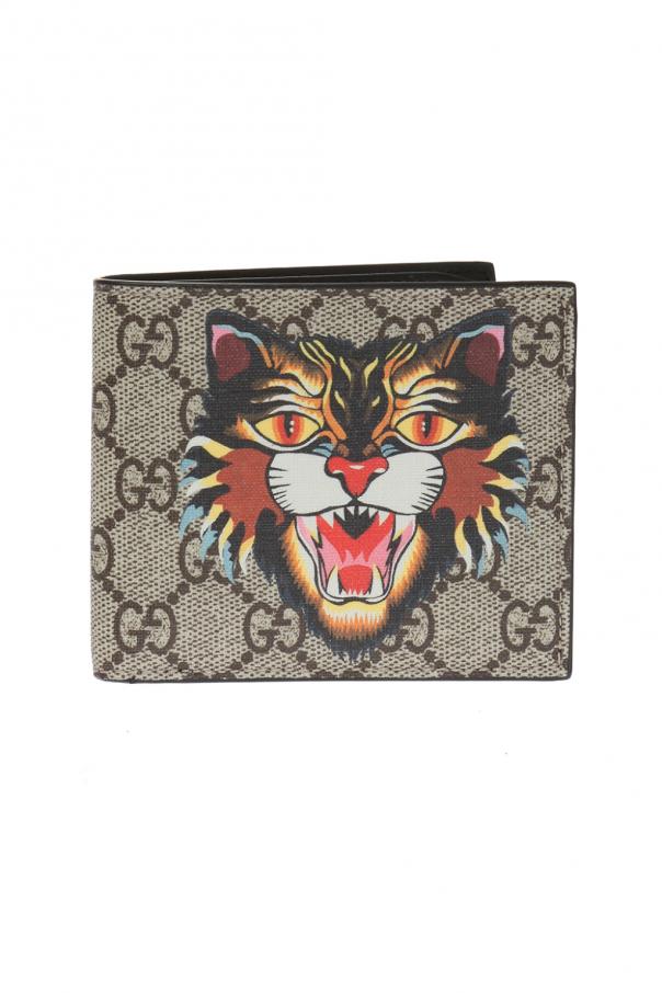 Gucci Beige GG Supreme Canvas Tiger Print Bifold Wallet Gucci