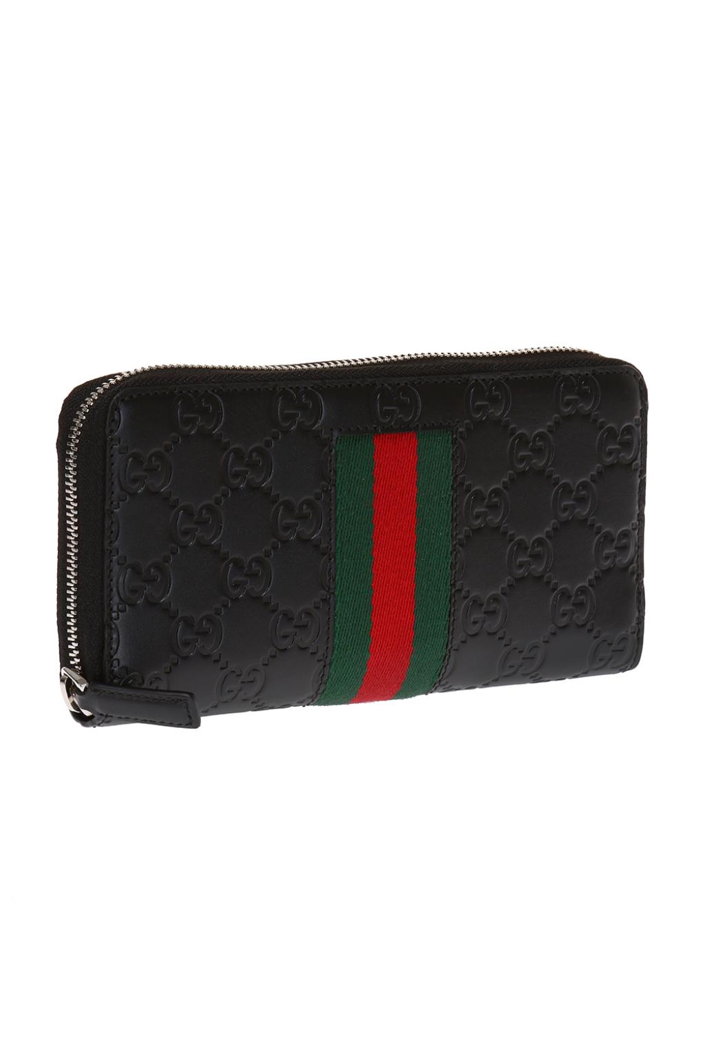 Gucci, Bags, Brand New Gucci Black Embossed Red Green Stripe Leather