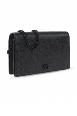 gucci Leather ‘GG Marmont’ wallet with chain