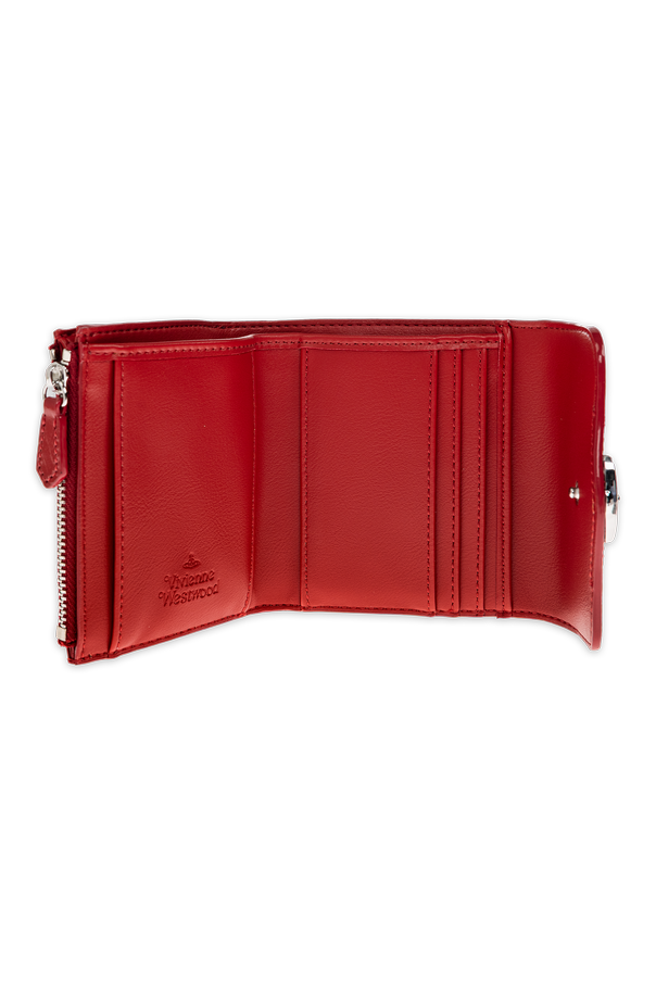 Vivienne Westwood Red Patent Leather Wallet with Logo by Vivienne Westwood